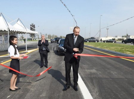 Prezident İlham Əliyev keçid və yol qovşağının açılışında iştirak edib (FOTO)