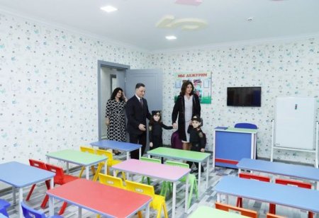 Mehriban Əliyeva Bakıda uşaq bağçasının açılışında - FOTO